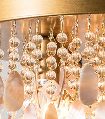 Gold Teardrop Shell Tiered Semi-Flush Ceiling Light