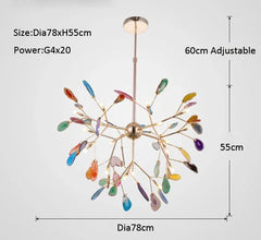 Gold Leaf Shaped Chandelier Modern Pendant Light