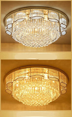 Chandelier with crystal details on a beige background