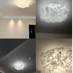 White Petal Flush Mount Light Modern Flower Ceiling Lamp
