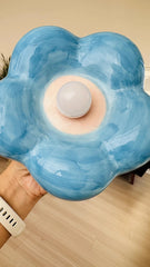 Ceramic Petal Wall Sconce Pink Blue Gradient Light