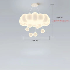 White Cloud Acrylic Pendant Light with Star Accents
