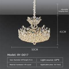 Floral Crystal Chandelier Light with Tiered Bloom Design
