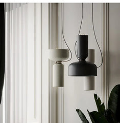 Matte Black Dome Pendant Light with Contrasting Cord