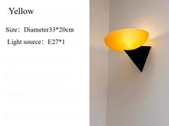 Black Geometric Triangle Base Frosted Oval Shade Sconce Light