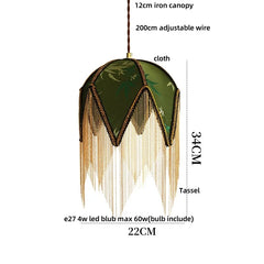 Decorative hanging lamp with measurements