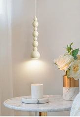 Cream Gourd Pendant Light Modern Cord Hung Fixture