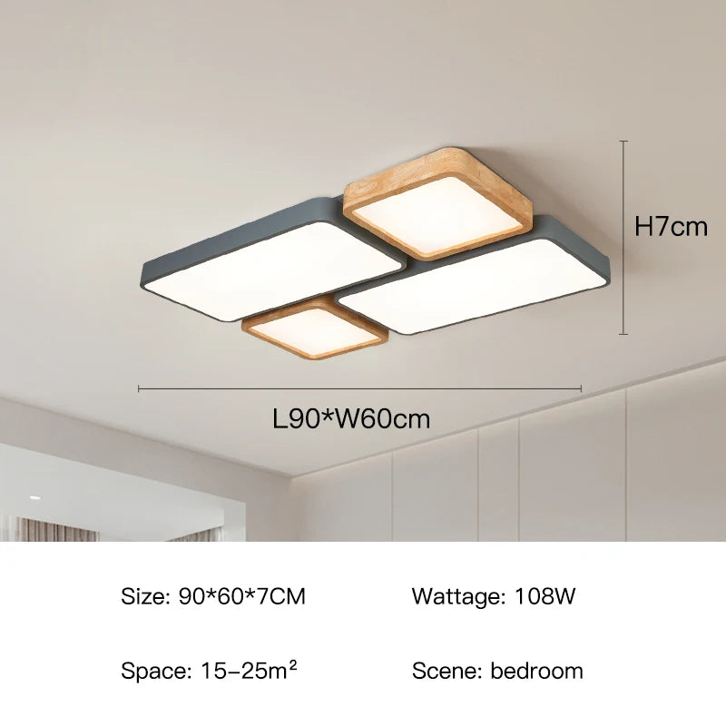 Ceiling light fixture with dimensions and specifications on a neutral background