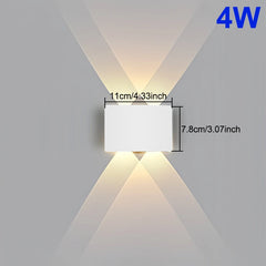 Geometric Up Down LED Wall Sconce Modern Outdoor Light Fixture