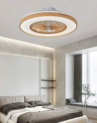 Modern bedroom with a ceiling light fixture