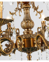 Coppery Multi-Arm Crystal Chandelier