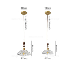 Size parameters of a decorative pendant light with measurements and specifications.