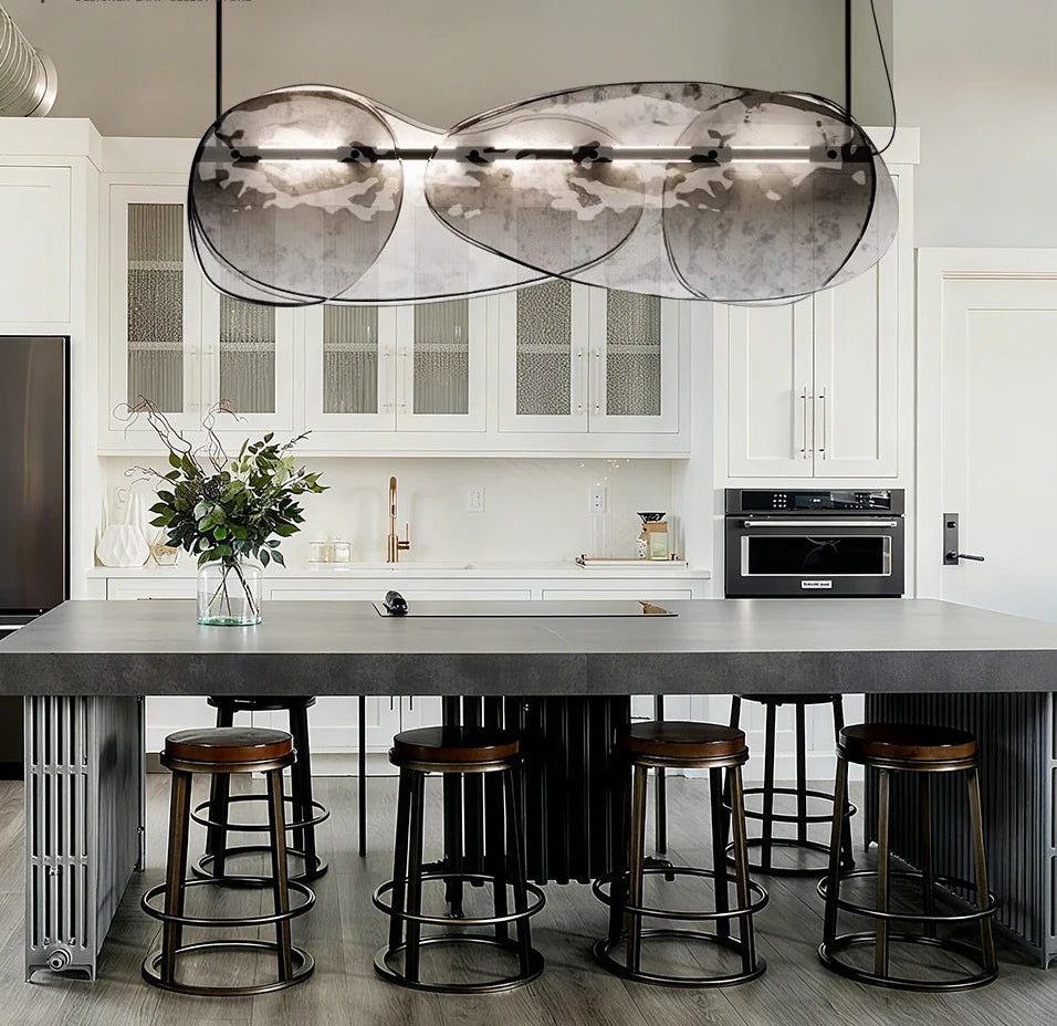 Modern kitchen with a large island and pendant lights