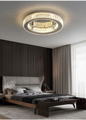 Gold Ring Crystal Ceiling Chandelier Flush Mount Light