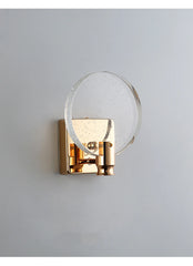 Gold Bubble Crystal Round Wall Sconce Light