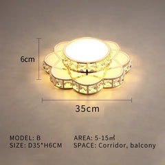 Gold Crystal Flower Flush Mount Light