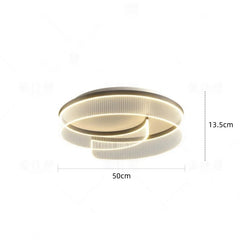 Swirling Ribbed Ring Semi-Flush Mount Ceiling Light with Frosted Shade