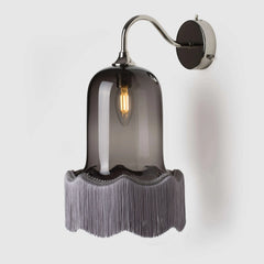 Brass Bell Shade Wall Sconce with Tassel Accent Lighting