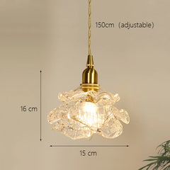 Brass Crystal Flower Pendant Light