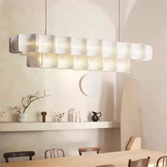 Modern Gold Acrylic Wave Chandelier with Tiered Design
