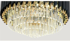 Luxury Crystal Retractable Fan Chandelier with LED & Remote