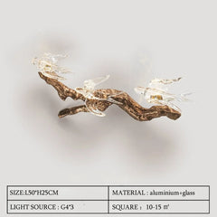 Wall-mounted light fixture with aluminium and glass design on a white background