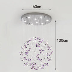Modern Crystal Flower LED Chandelier – Bedroom Ceiling Light