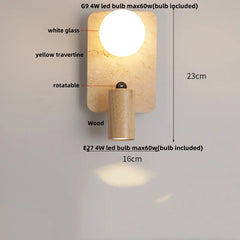 Wall-mounted light fixture with labeled features on a plain background