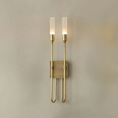 Modern Gold Metal Arc Wall Sconce with Frosted Glass Shade