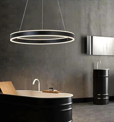 Modern Gold Ring LED Pendant Light with Integrated Illumination