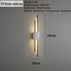 Wall-mounted light fixture with dimensions and specifications on a gray background