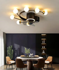 Gold Multi-Arm Ceiling Fan Light Fixture