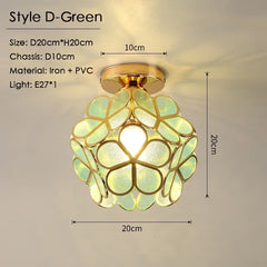 Gold Petal Flush Mount Light with Acrylic Diffuser