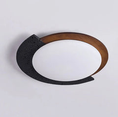 Ceiling light fixture with black and brown design on a white background