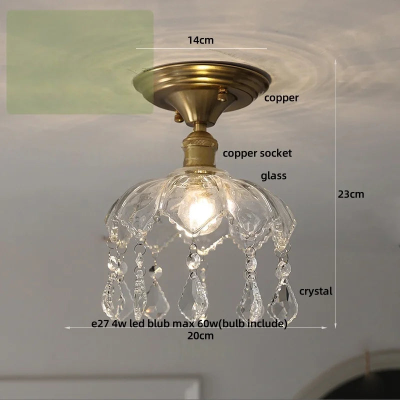 Ceiling light fixture with measurements labeled on a neutral background