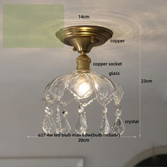 Ceiling light fixture with measurements labeled on a neutral background
