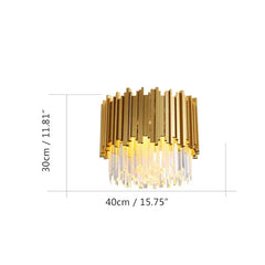 Tiered Crystal Chandelier with Black Accents and Gold Finish