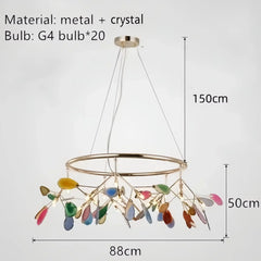 Gold Leaf Shaped Chandelier Modern Pendant Light