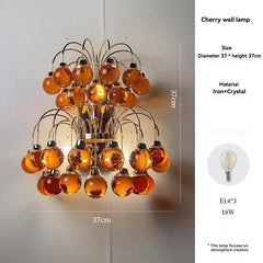 Gold Frame Chandelier with Purple Crystal Orb Accents