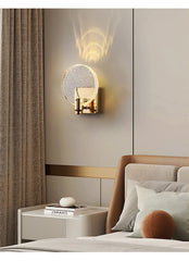 Gold Bubble Crystal Round Wall Sconce Light