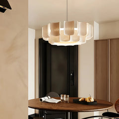 Modern Gold Acrylic Wave Chandelier with Tiered Design