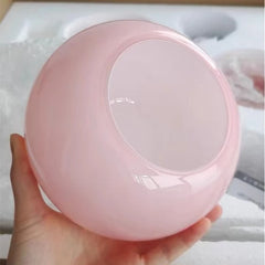 Gold Globe Cluster Pendant Light with Pink Glass Shades