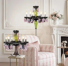 Crystal Candelabra Chandelier Multi-Color Crystal Accents