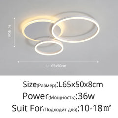 Modern Gold Interlocking Rings Flush Mount Ceiling Light Fixture