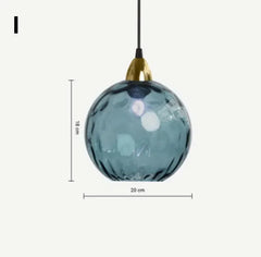 Textured Glass Globe Pendant Light with Gold Finish Metal Frame