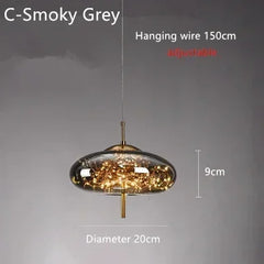 Glass Starburst Pendant Light with Integrated LEDs