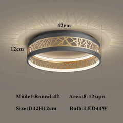 Ceiling light fixture with dimensions and specifications on a neutral background
