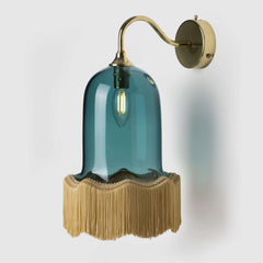 Brass Bell Shade Wall Sconce with Tassel Accent Lighting