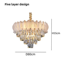 Tiered Crystal Waterfall Chandelier Polished Chrome Chandelier