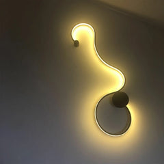 Modern Black Wave LED Sconce Light Fixture - Artistic Wall Lighting